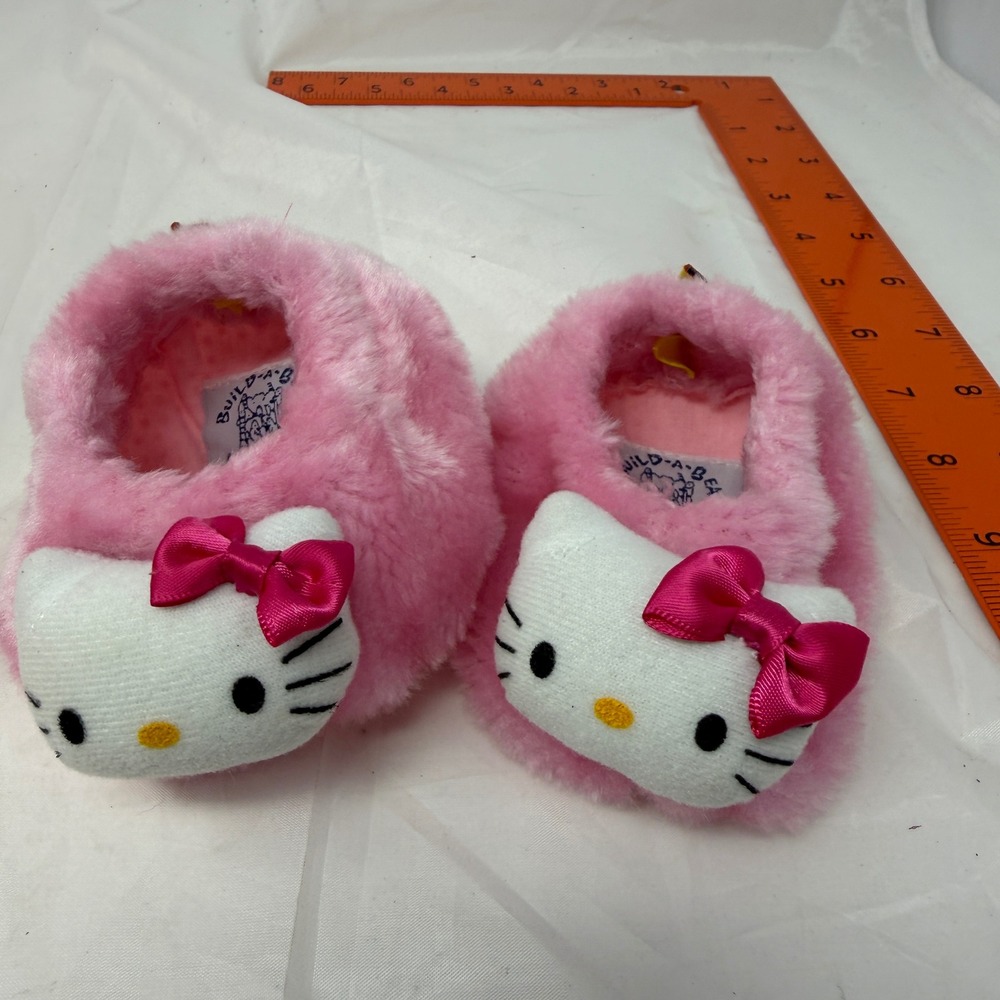 Build-A-Bear Workshop Hello Kitty Pink Plush Slippers Sanrio Doll Shoes 4 Inch